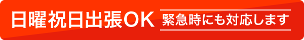 日曜祝日出張OK 緊急時にも対応します